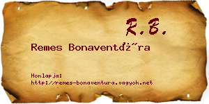 Remes Bonaventúra névjegykártya